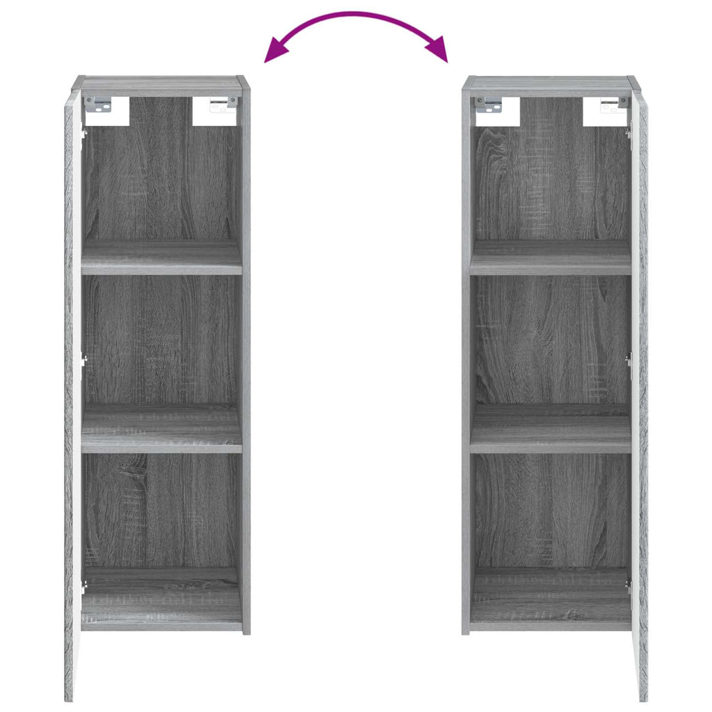 Wandmontierter Badezimmerschrank Grau Sonoma 33 x 34,5 x 100 cm