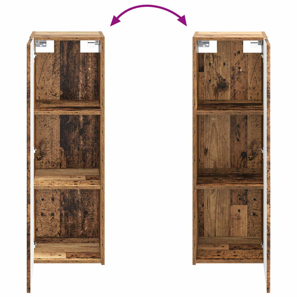 Wandmontierter Badezimmerschrank Altholz 33 x 34,5 x 100 cm