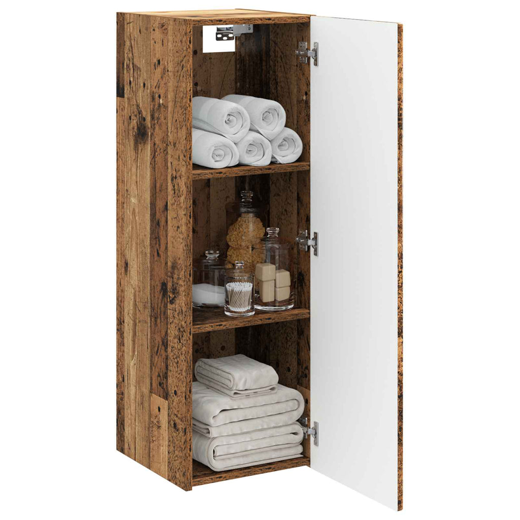 Wandmontierter Badezimmerschrank Altholz 33 x 34,5 x 100 cm