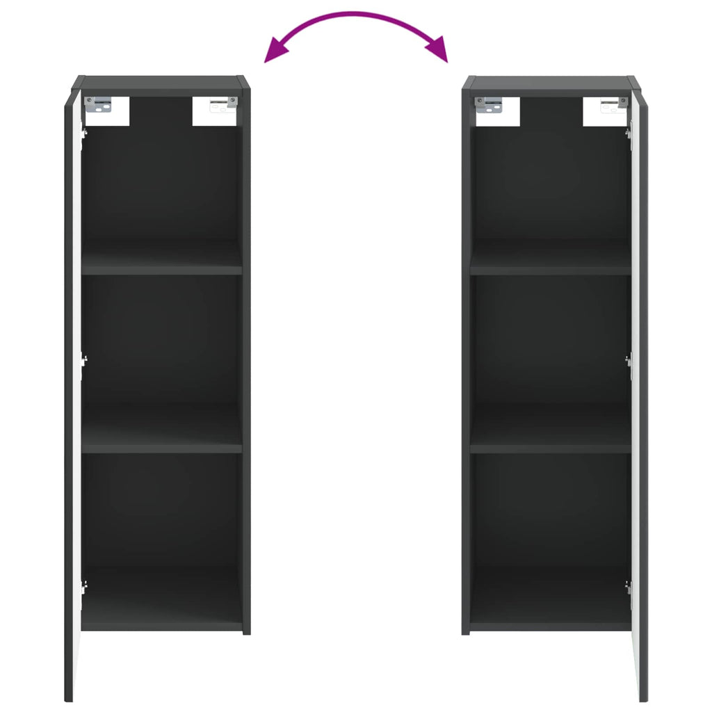 Wandmontierter Badezimmerschrank Schwarz 33 x 34,5 x 60 cm