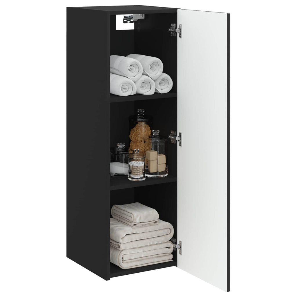 Wandmontierter Badezimmerschrank Schwarz 33 x 34,5 x 60 cm