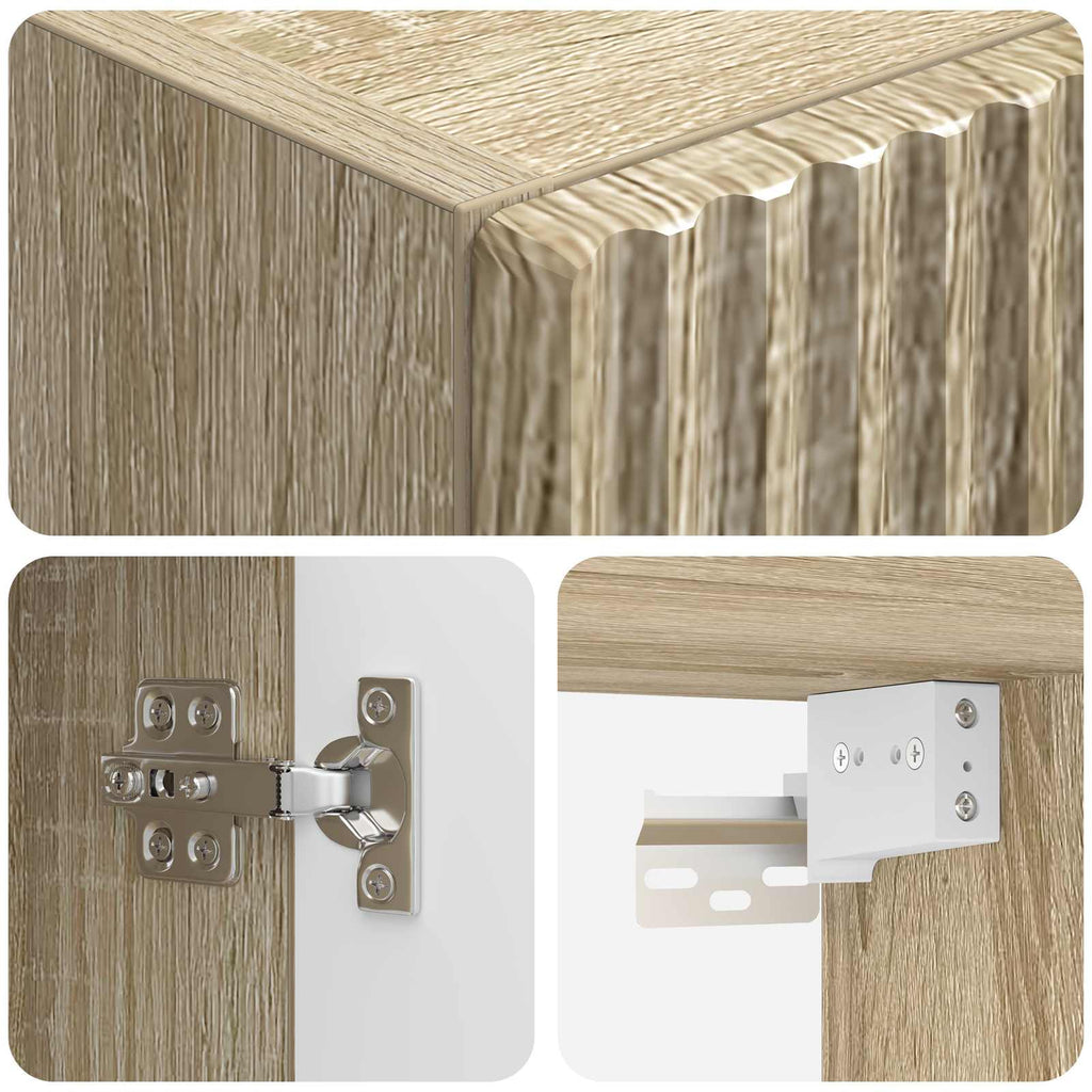Wandmontierter Badezimmerschrank Sonoma-Eiche 33 x 34,5 x 60 cm