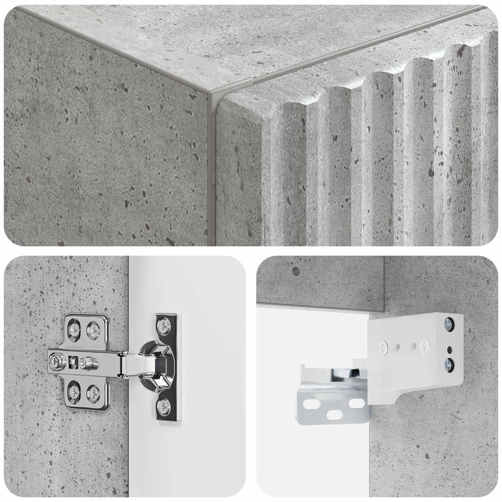 Wandmontierter Badezimmerschrank Betongrau 33 x 34,5 x 60 cm