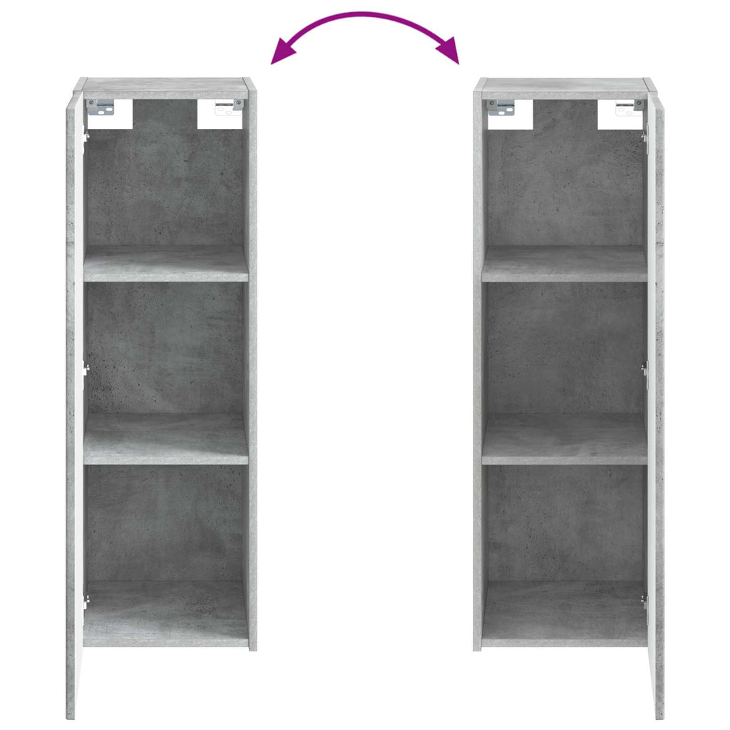 Wandmontierter Badezimmerschrank Betongrau 33 x 34,5 x 60 cm