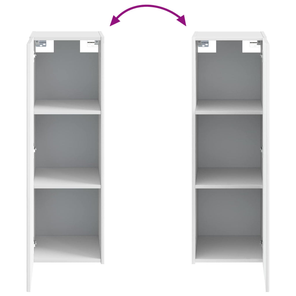 Wandmontierter Badezimmerschrank Hochglanz Weiß