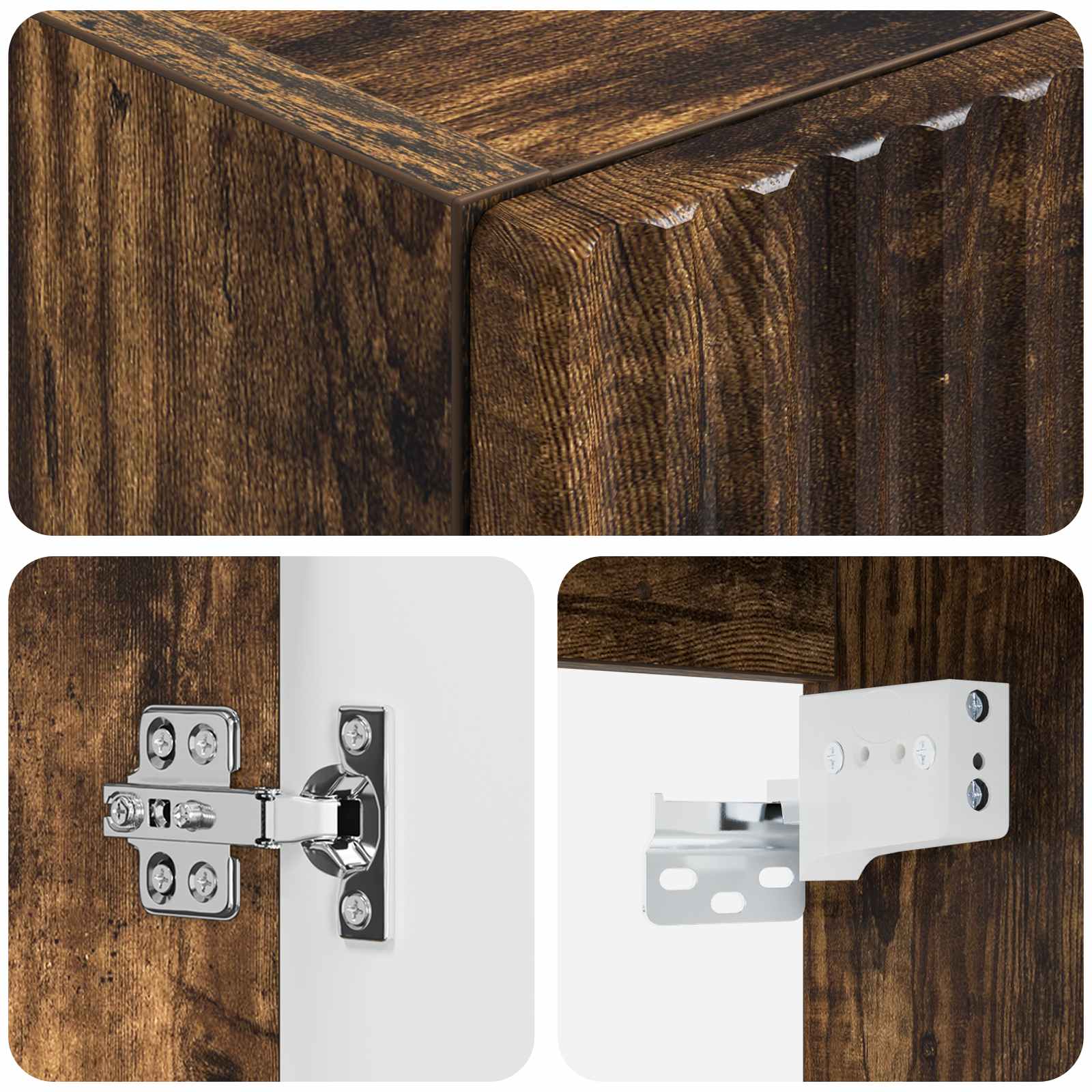 Wandmontierter Badezimmerschrank Geräucherte Eiche