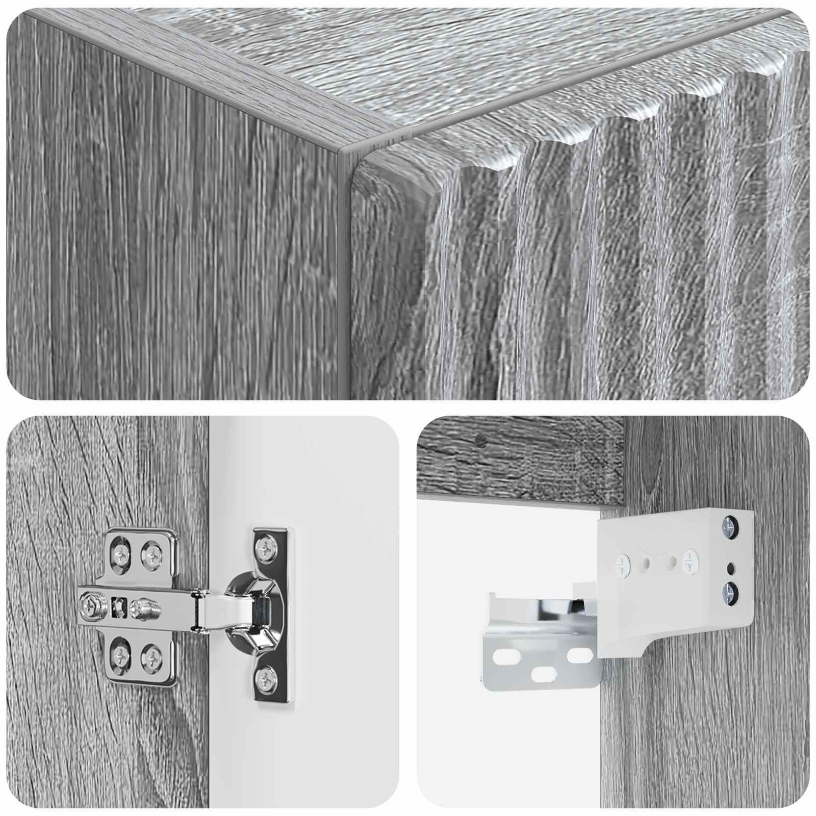 Wandmontierter Badezimmerschrank Grau Sonoma 33 x 34,5 x 60 cm