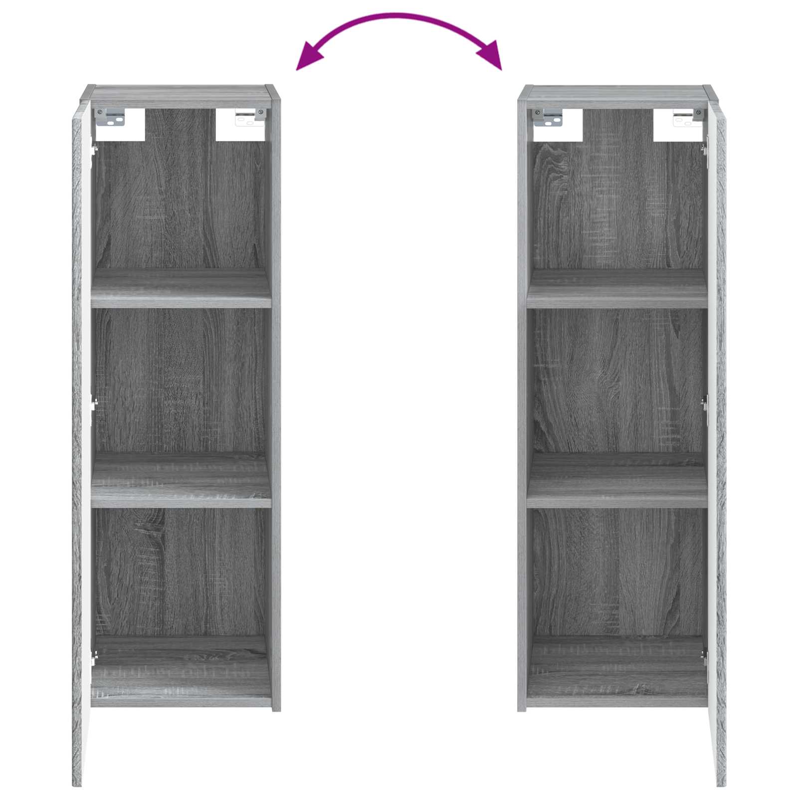 Wandmontierter Badezimmerschrank Grau Sonoma 33 x 34,5 x 60 cm