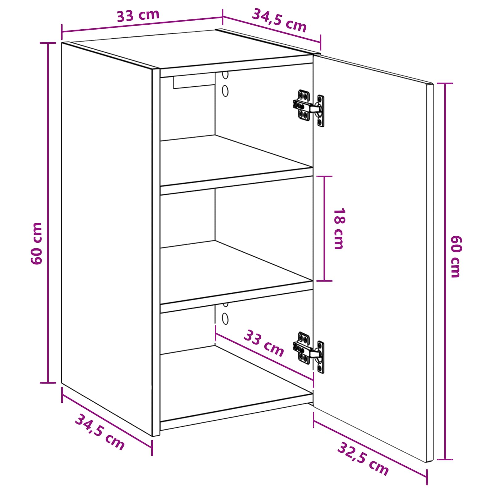 Wandmontierter Badezimmerschrank Artisan-Eiche