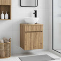 Wandmontierte Waschbecken-Vanität Artisan-Eiche