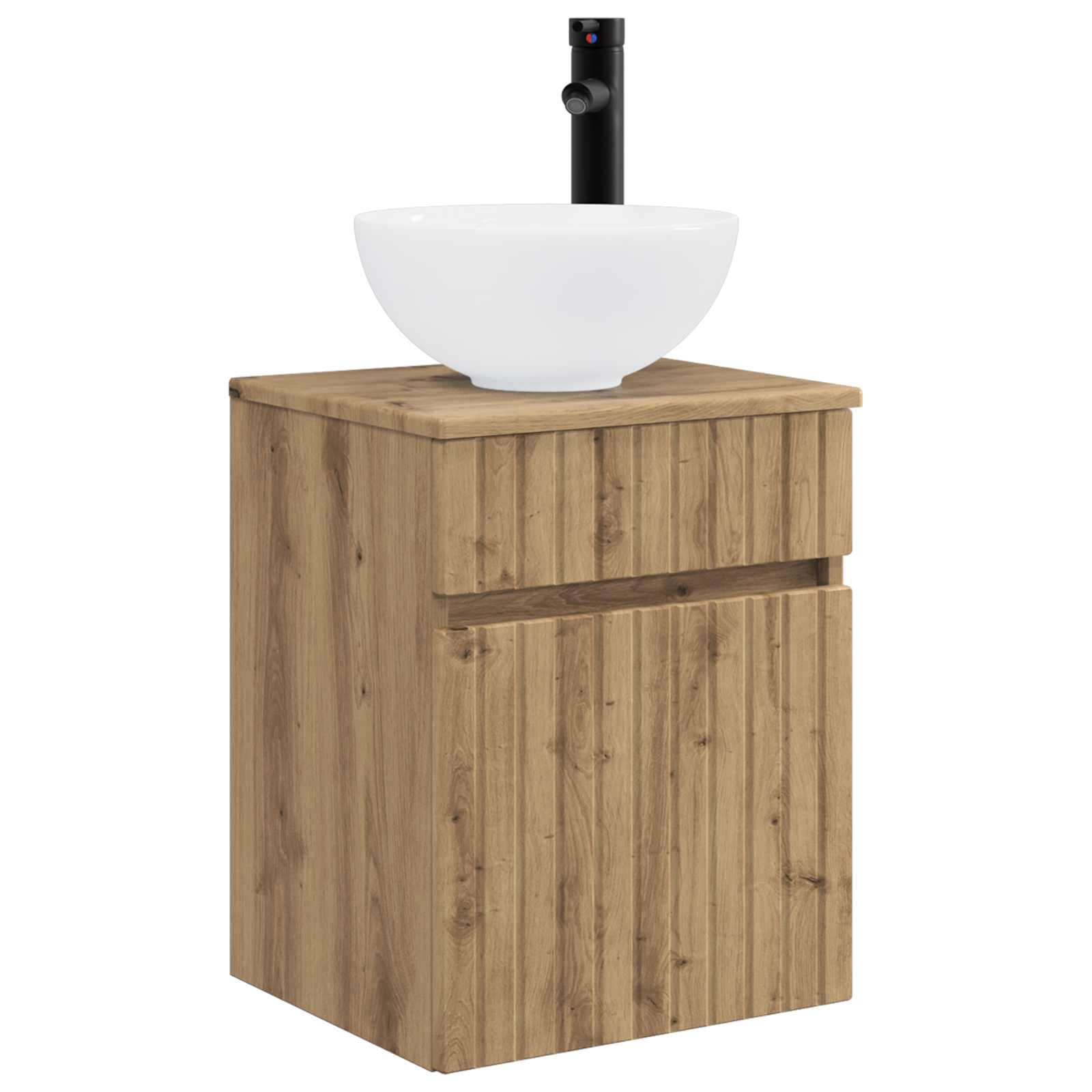Wandmontierte Waschbecken-Vanität Artisan-Eiche