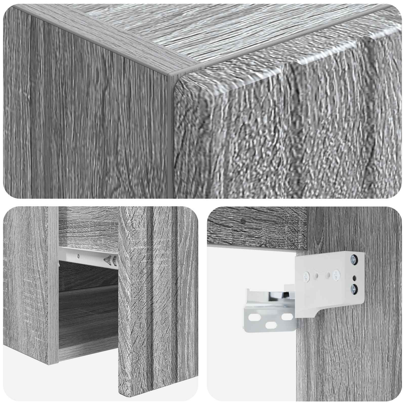 Wandmontierte Waschbecken-Vanität Grau Sonoma 49 x 41 x 63 cm