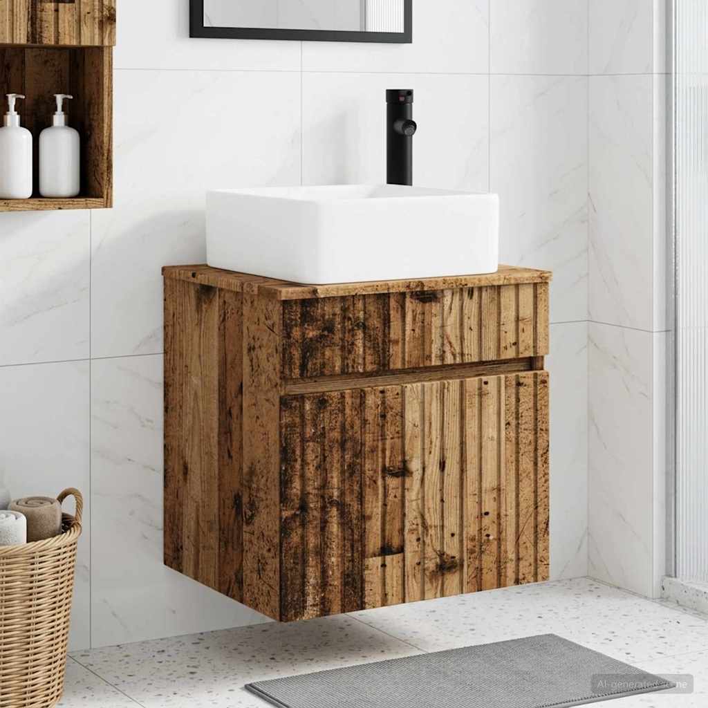 Wandmontierte Waschbecken-Vanität Altholz 49 x 41 x 63 cm