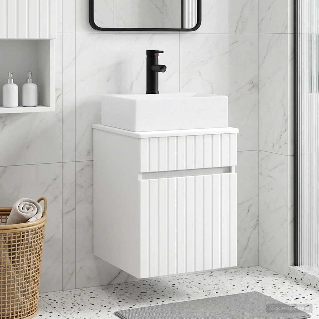 Wandmontierter Waschbecken Vanity Weiß 39 x 41 x 62,5 cm