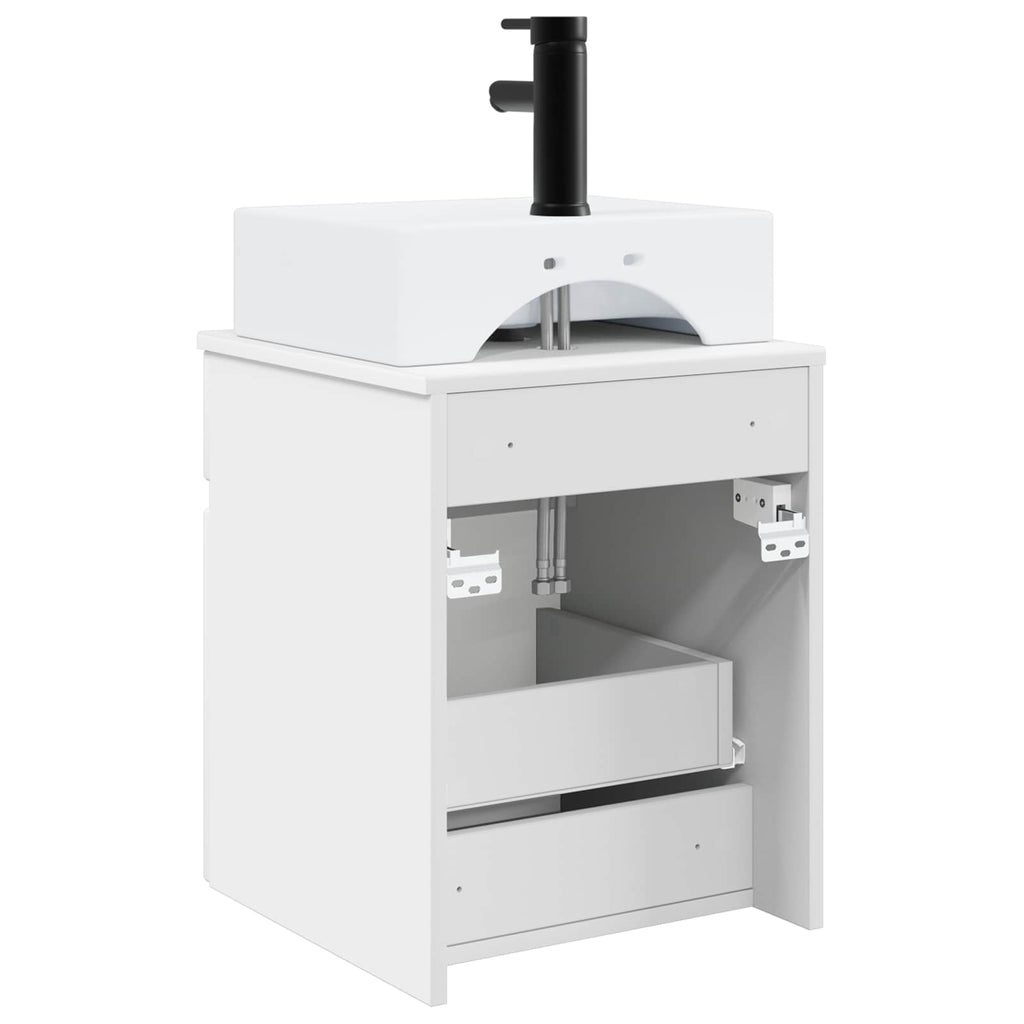 Wandmontierter Waschbecken Vanity Weiß 39 x 41 x 62,5 cm