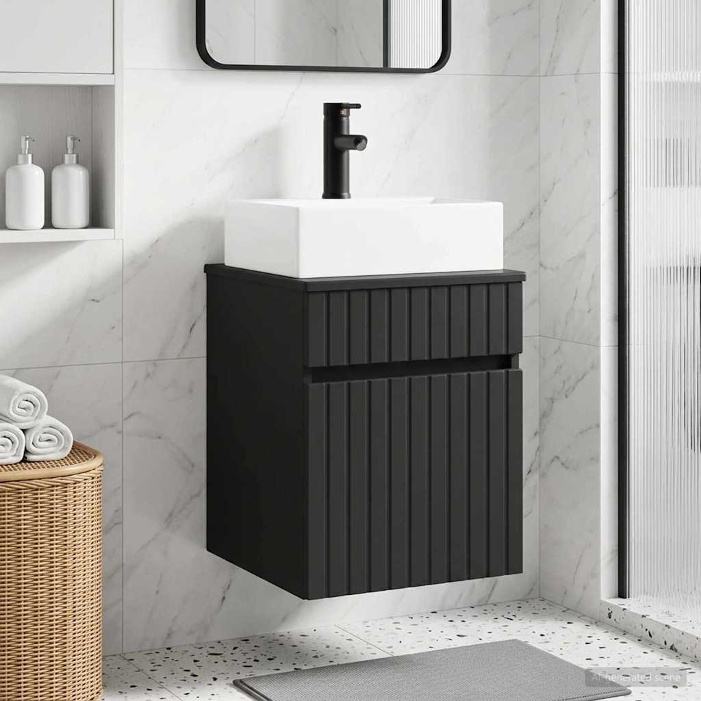 Wandmontierter Waschbecken Vanity Schwarz 39 x 41 x 62,5 cm