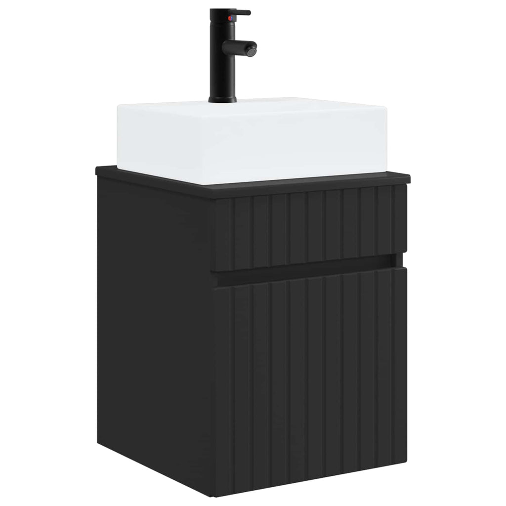 Wandmontierter Waschbecken Vanity Schwarz 39 x 41 x 62,5 cm
