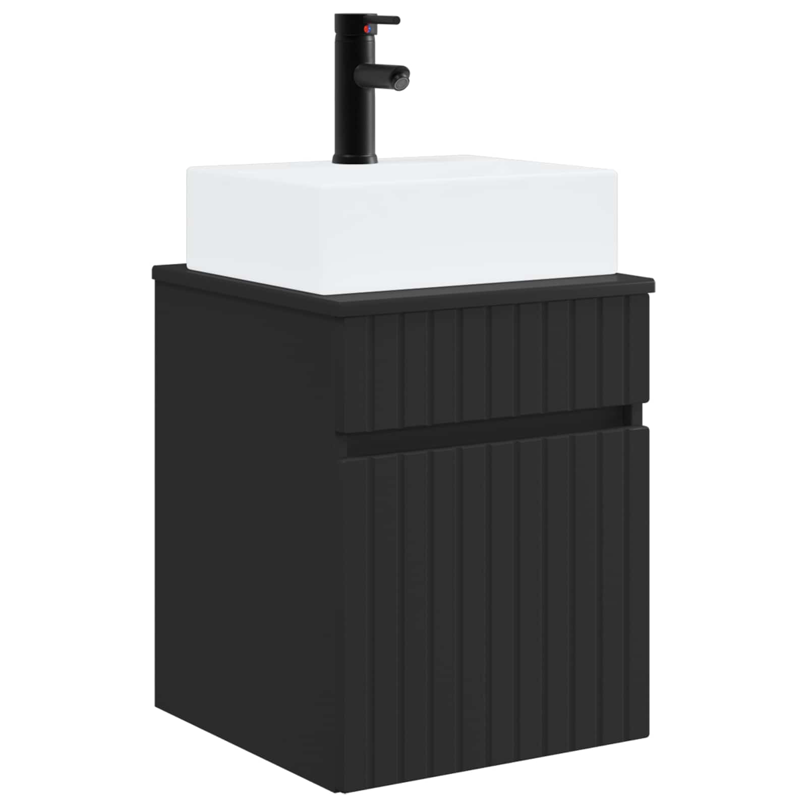 Wandmontierter Waschbecken Vanity Schwarz 39 x 41 x 62,5 cm