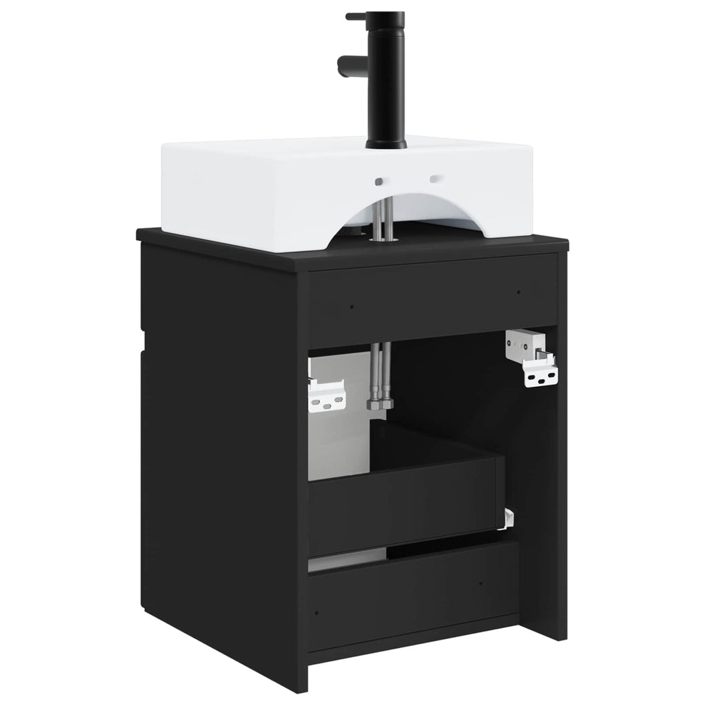 Wandmontierter Waschbecken Vanity Schwarz 39 x 41 x 62,5 cm