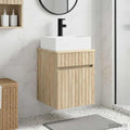 Wandmontierter Waschbecken Vanity Sonoma-Eiche