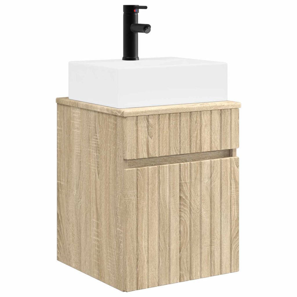 Wandmontierter Waschbecken Vanity Sonoma-Eiche