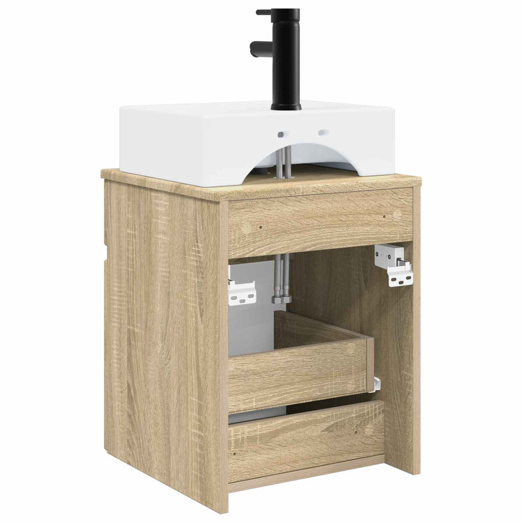Wandmontierter Waschbecken Vanity Sonoma-Eiche