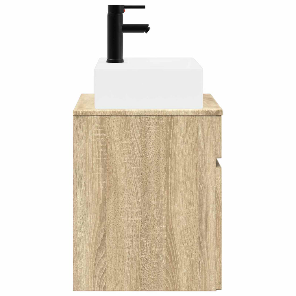 Wandmontierter Waschbecken Vanity Sonoma-Eiche