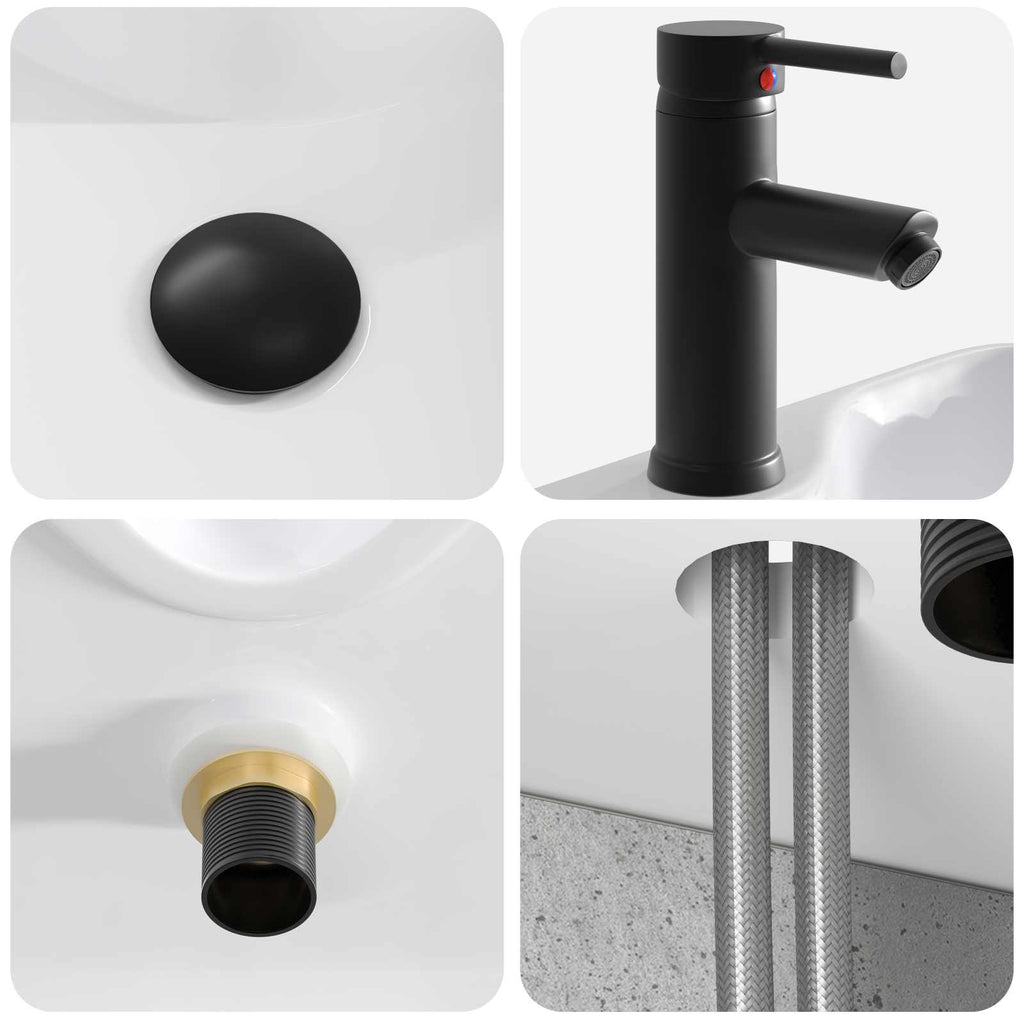 Wandmontierter Waschbecken Vanity Betongrau 39 x 41 x 62,5 cm