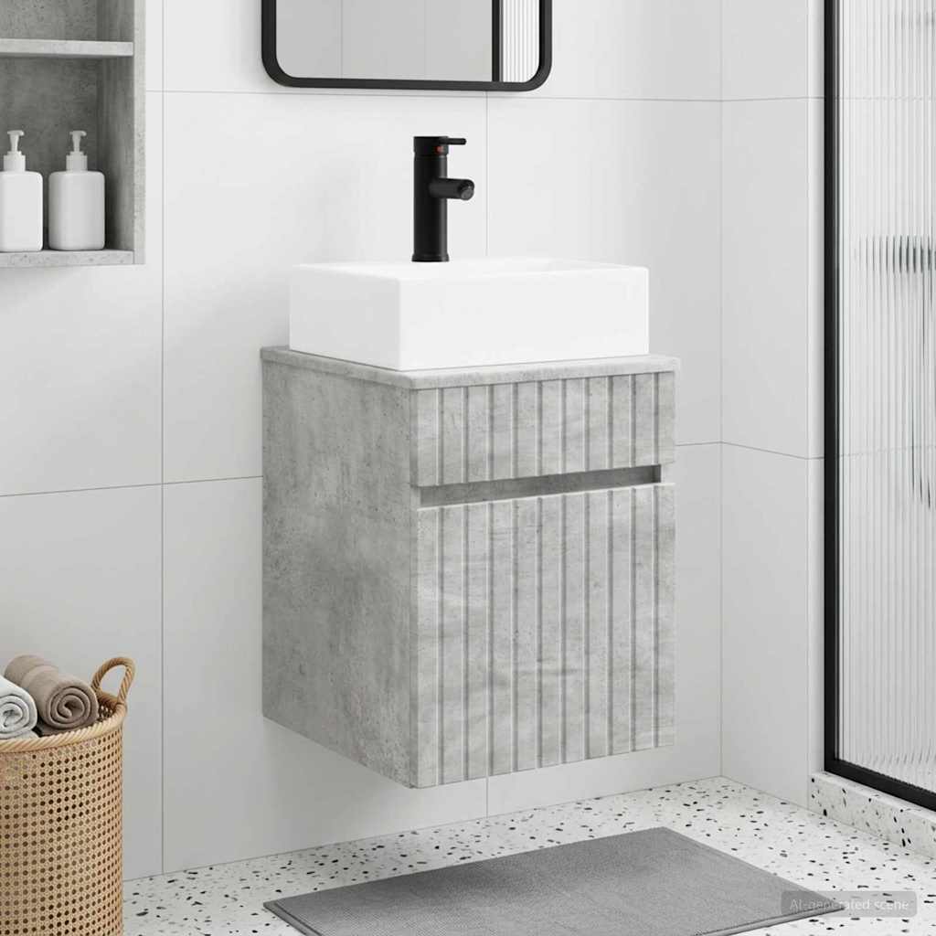 Wandmontierter Waschbecken Vanity Betongrau 39 x 41 x 62,5 cm