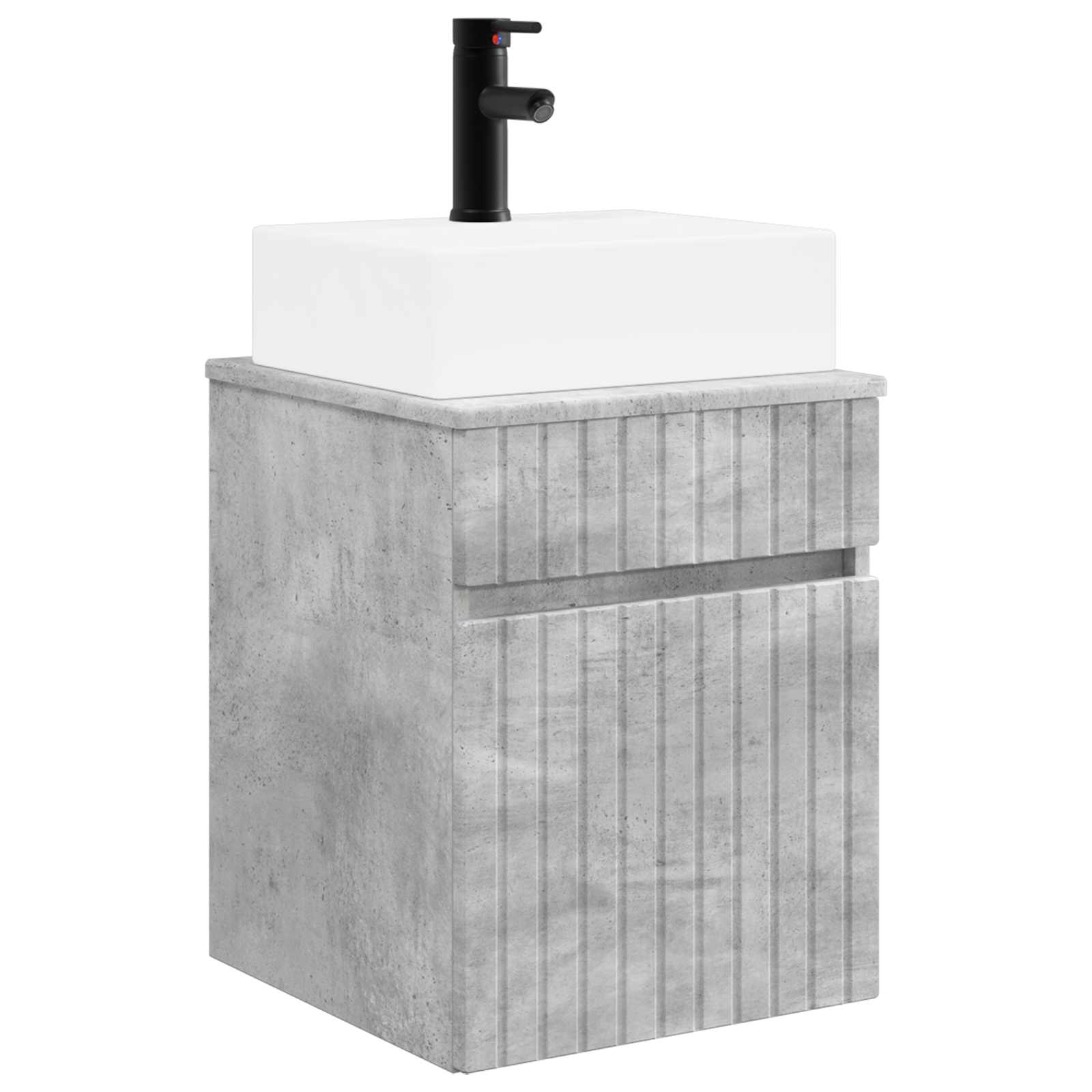 Wandmontierter Waschbecken Vanity Betongrau 39 x 41 x 62,5 cm