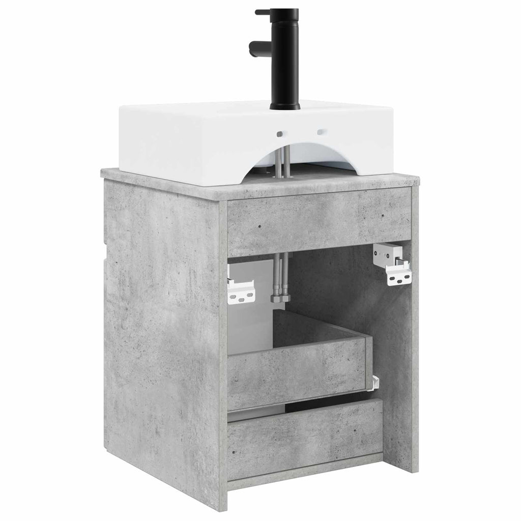 Wandmontierter Waschbecken Vanity Betongrau 39 x 41 x 62,5 cm