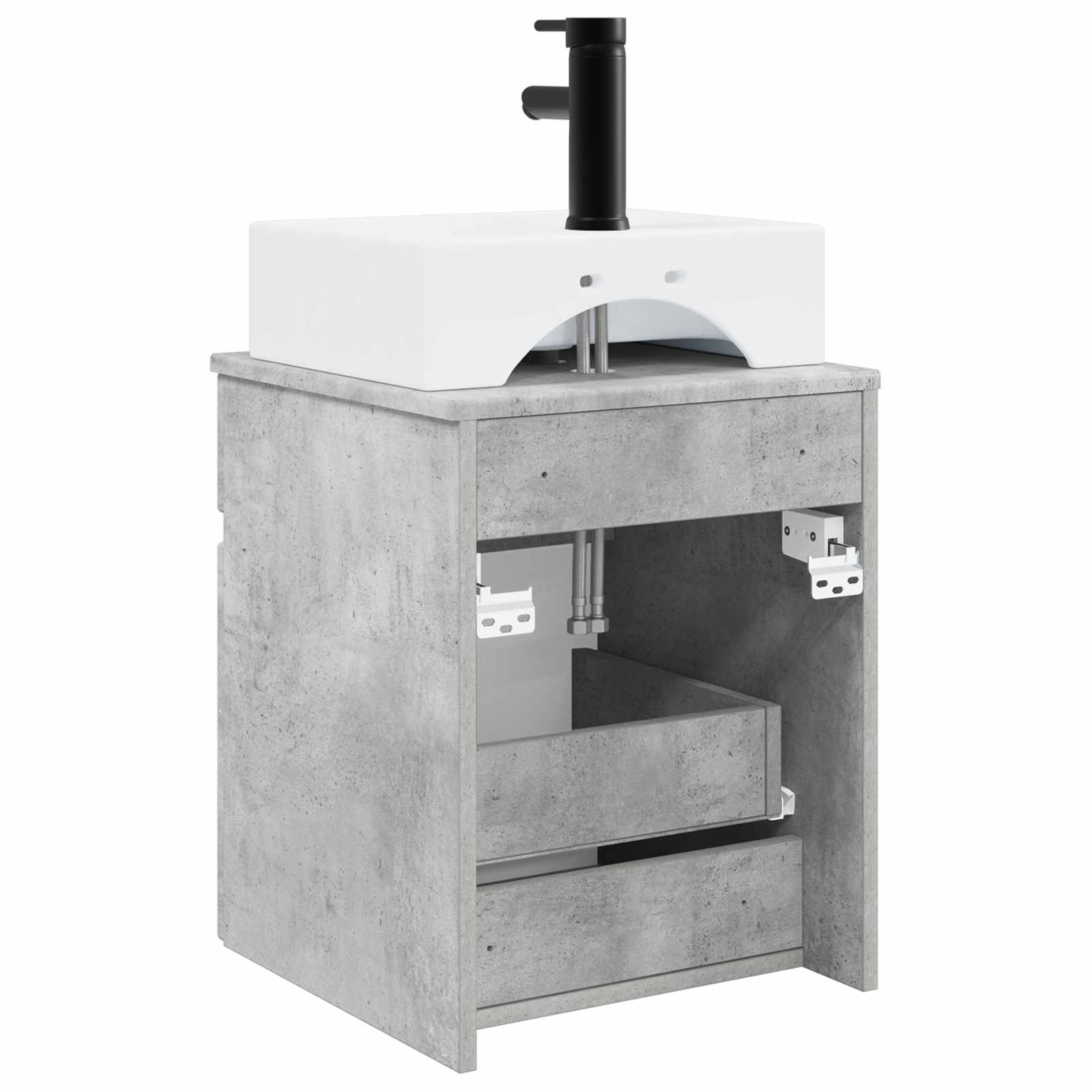 Wandmontierter Waschbecken Vanity Betongrau 39 x 41 x 62,5 cm