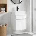 Wandmontierter Waschbecken Vanity Hochglanz Weiß