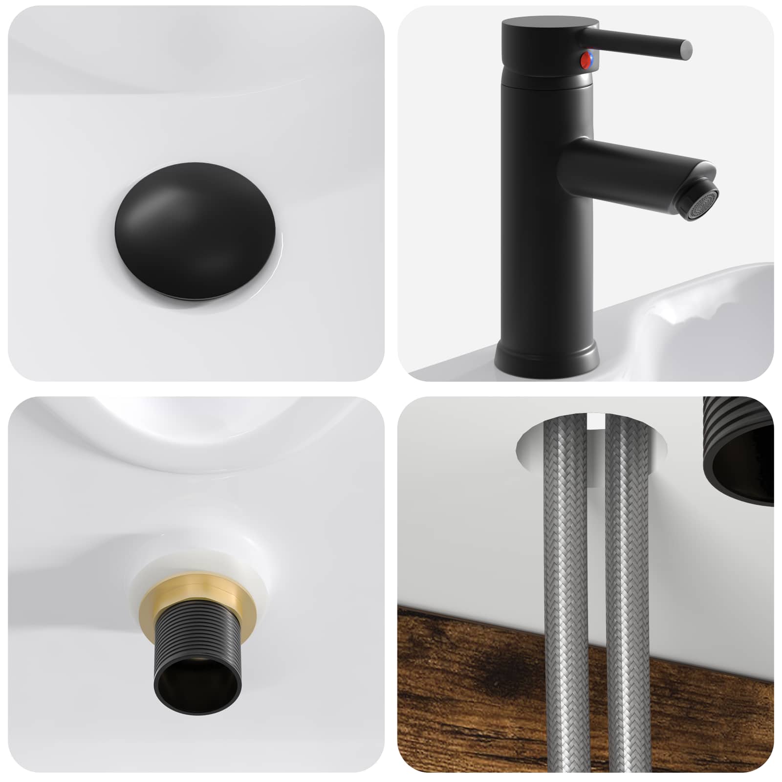 Wandmontierter Waschbecken Vanity Geräucherte Eiche