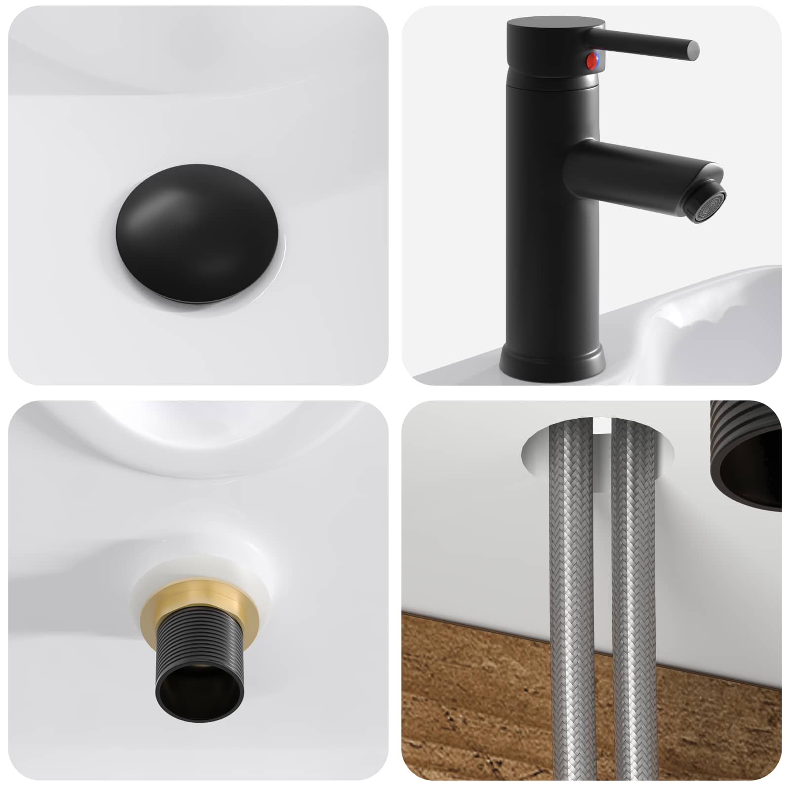 Wandmontierter Waschbecken Vanity Altholz 39 x 41 x 62,5 cm