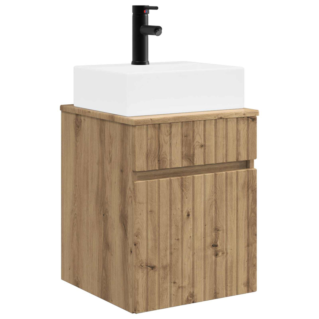 Wandmontierter Waschbecken Vanity Artisan-Eiche