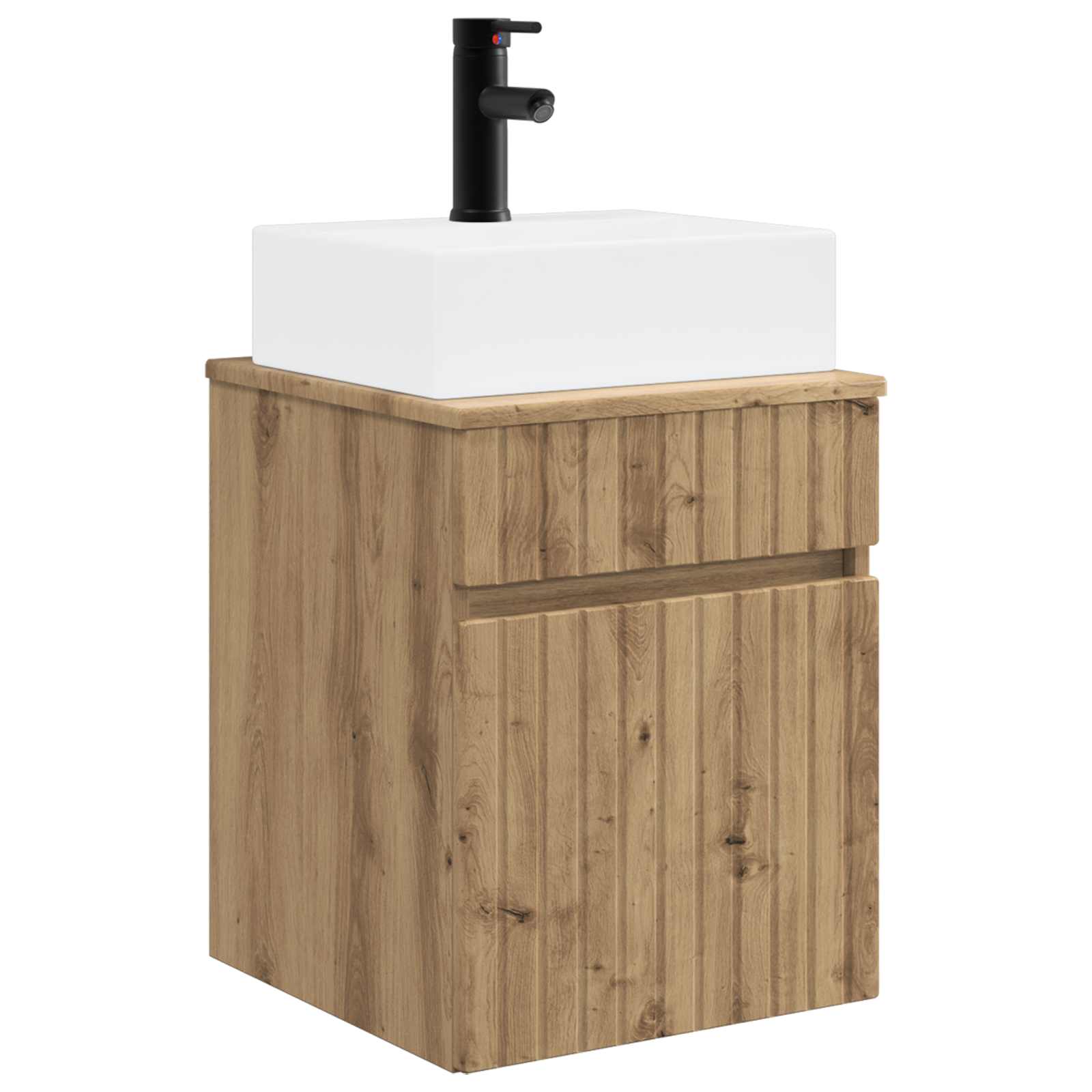 Wandmontierter Waschbecken Vanity Artisan-Eiche