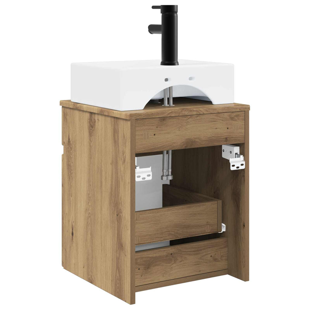 Wandmontierter Waschbecken Vanity Artisan-Eiche