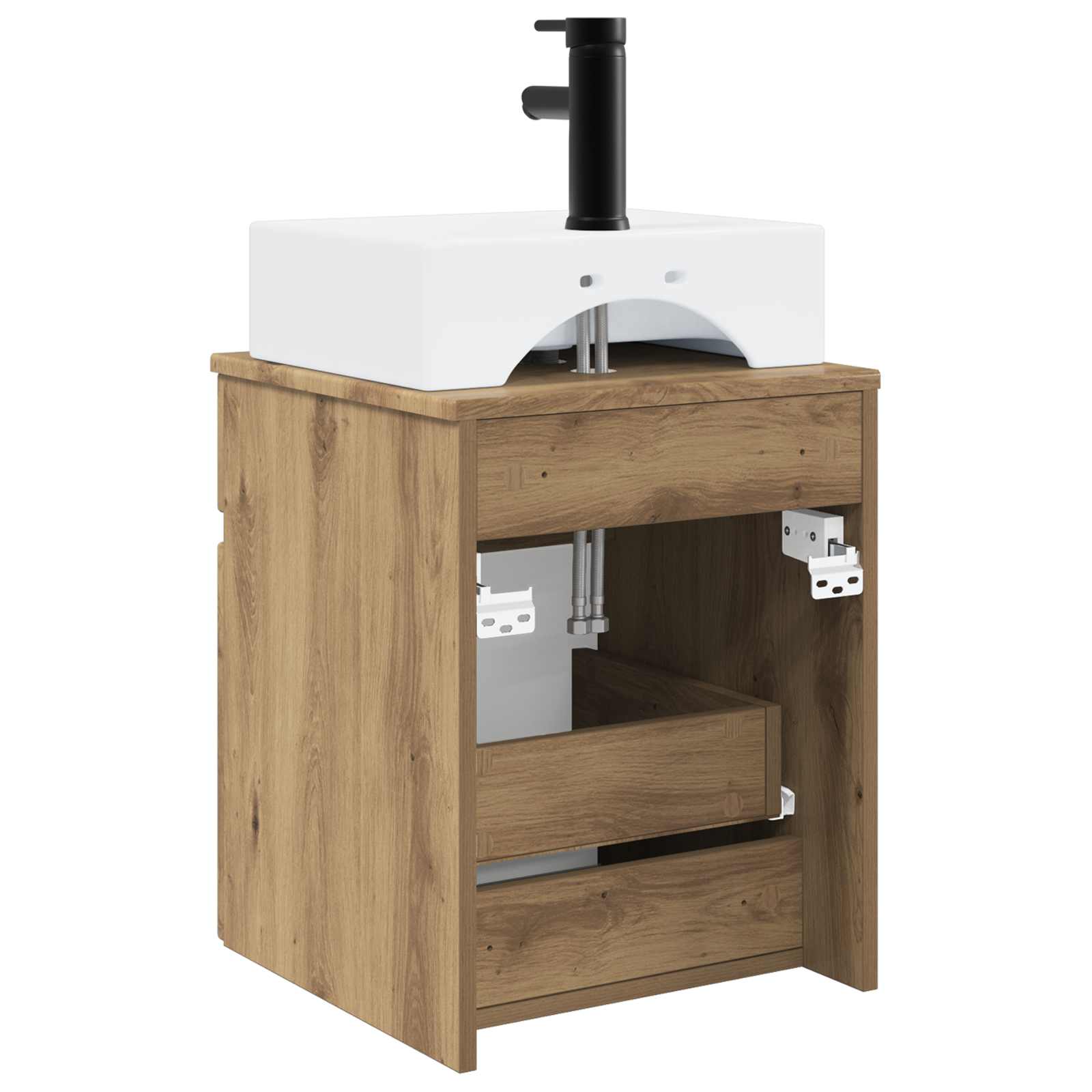 Wandmontierter Waschbecken Vanity Artisan-Eiche