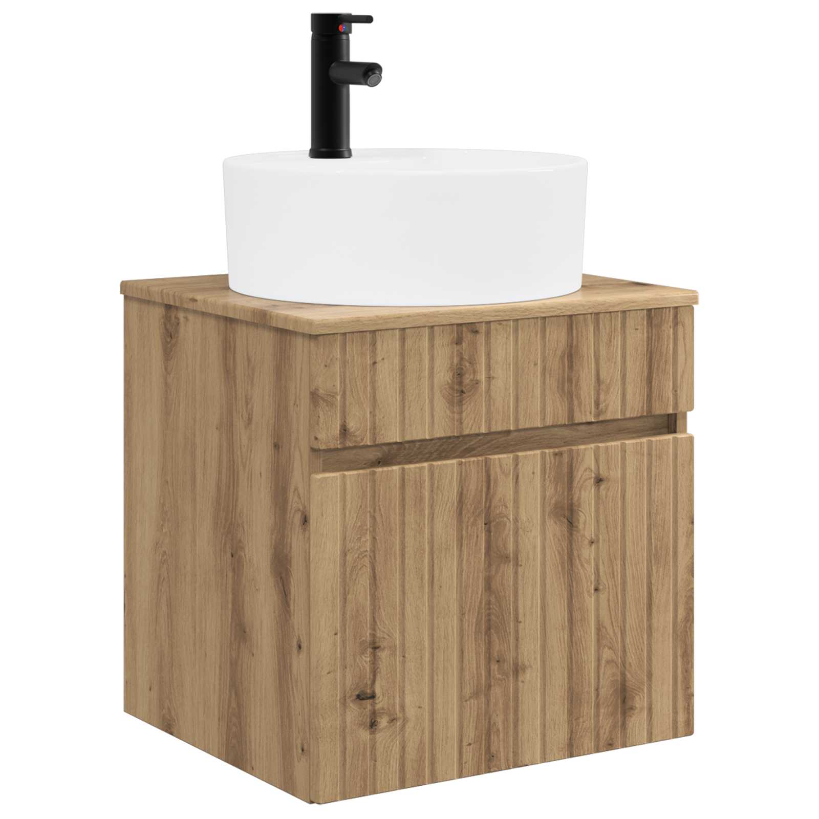 Wandmontierte Waschbecken-Vanität Artisan-Eiche