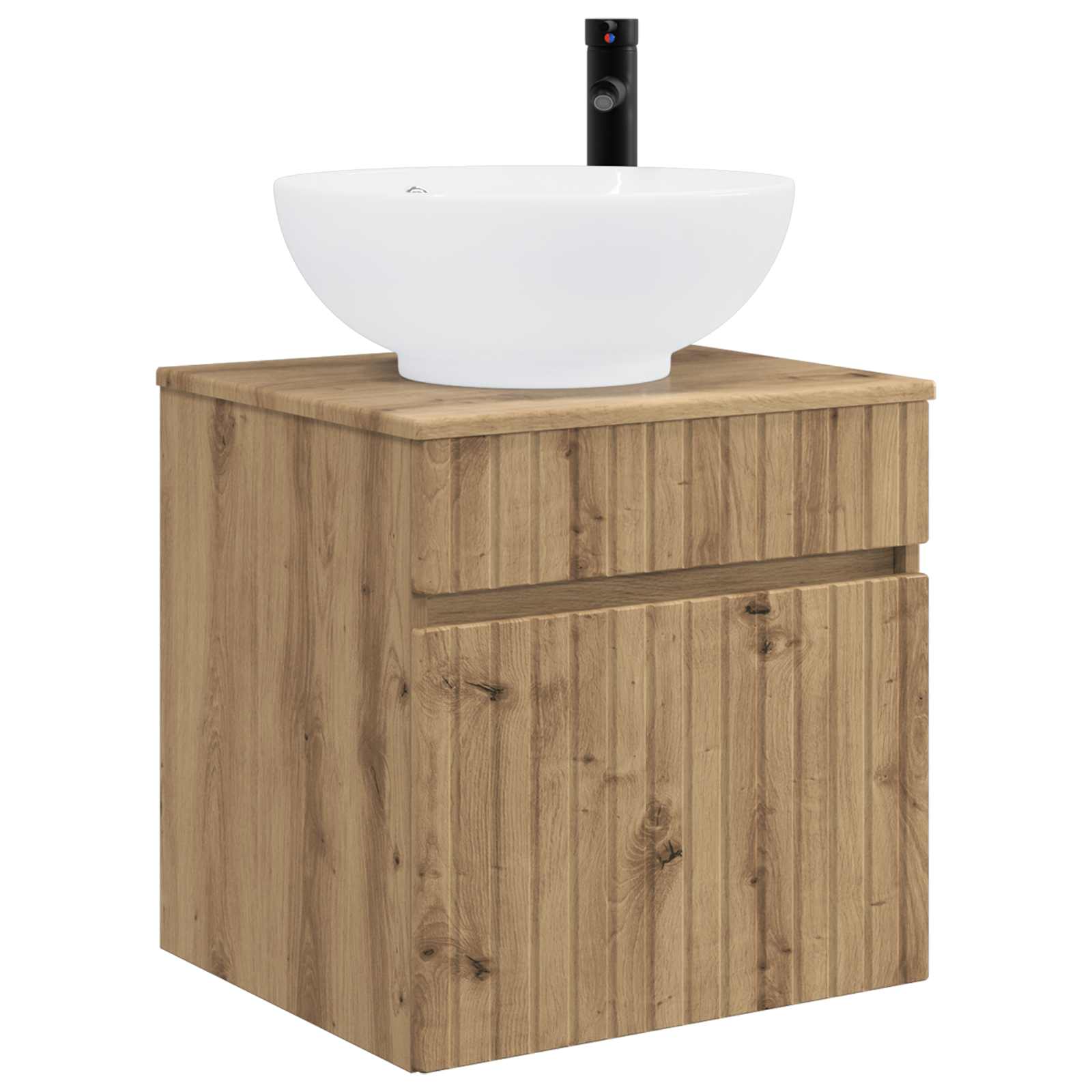 Wandmontierte Waschbecken-Vanität Artisan-Eiche