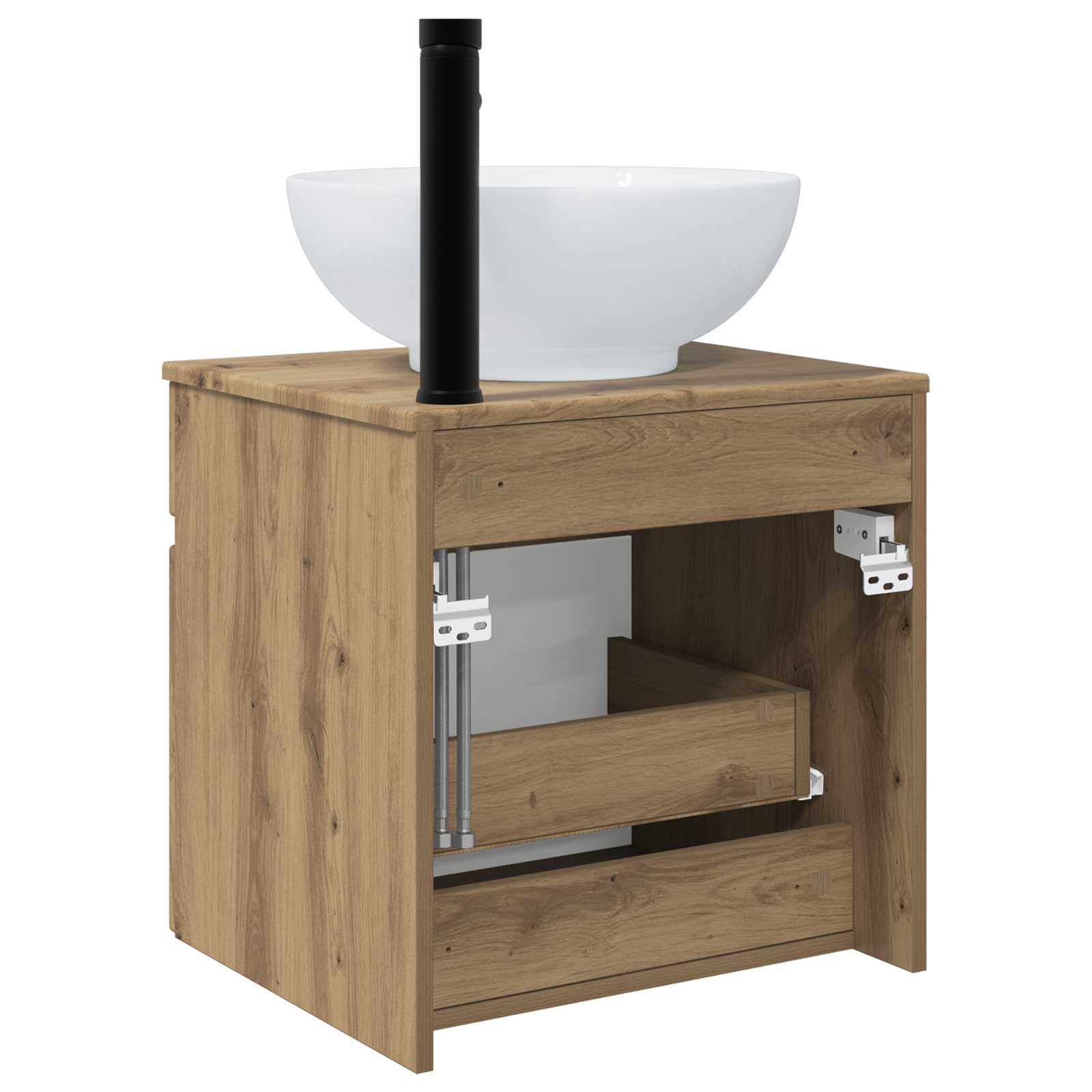 Wandmontierte Waschbecken-Vanität Artisan-Eiche