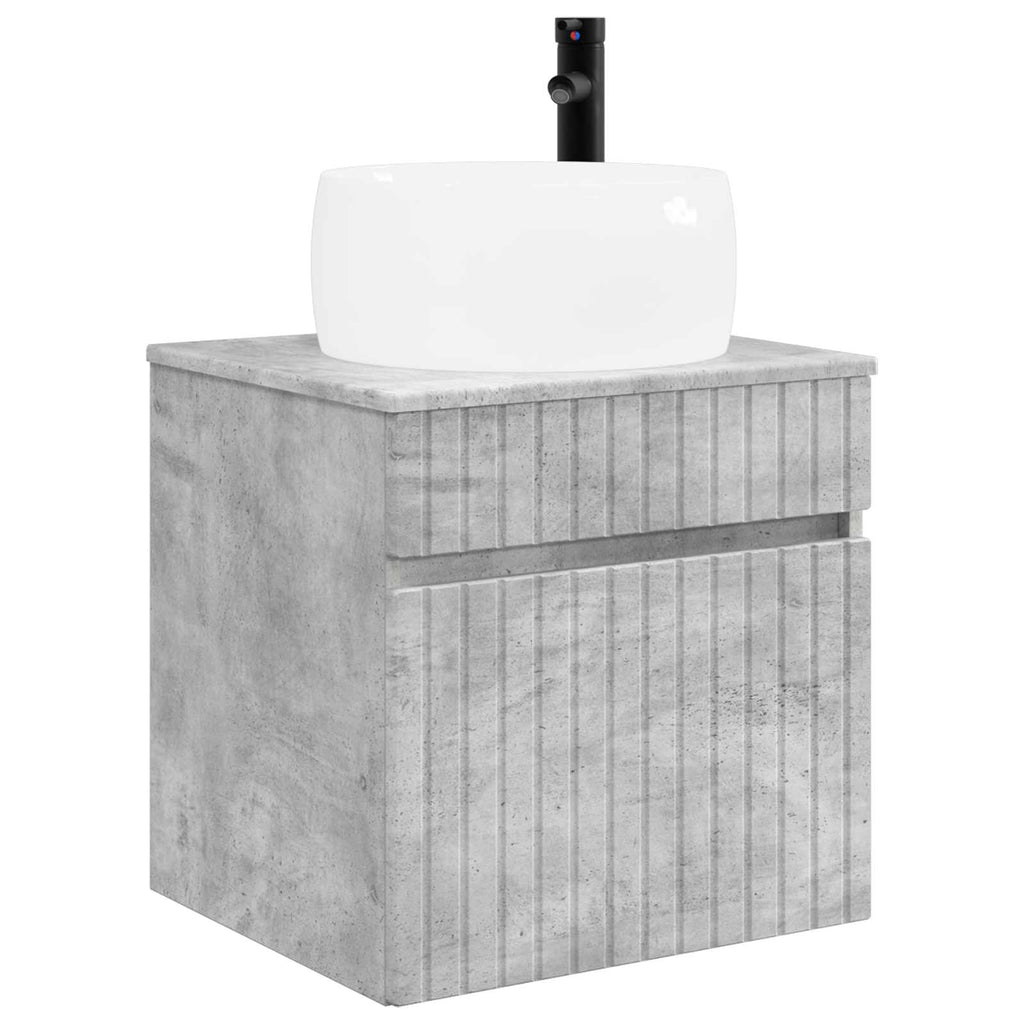 Wandmontierte Waschbecken-Vanität Betongrau 49 x 44,5 x 66 cm