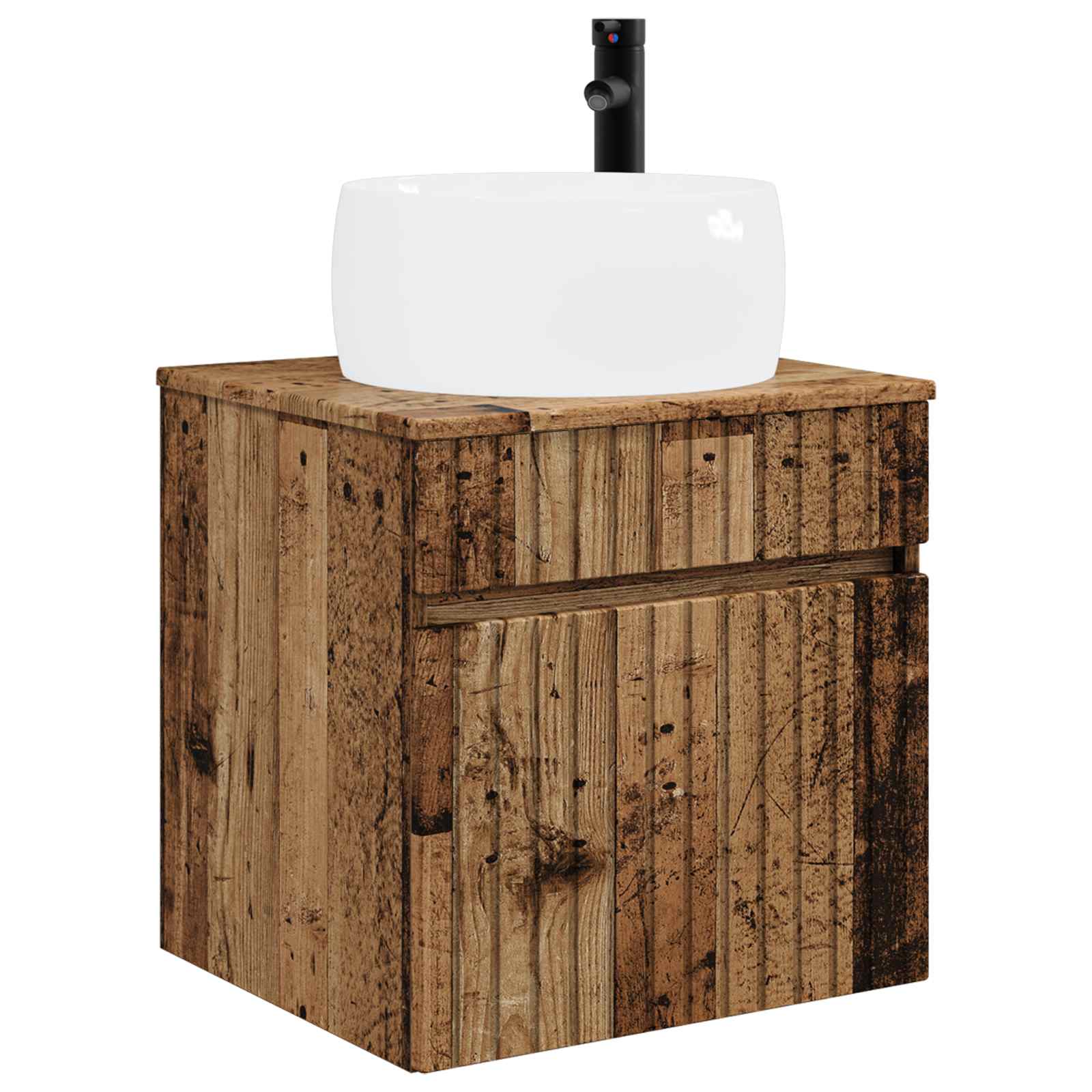 Wandmontierte Waschbecken-Vanität Altholz 49 x 44,5 x 66 cm