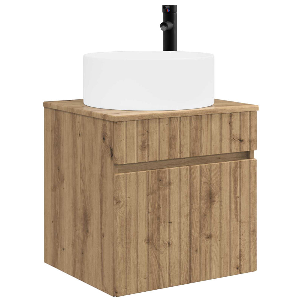 Wandmontierte Waschbecken-Vanität Artisan-Eiche