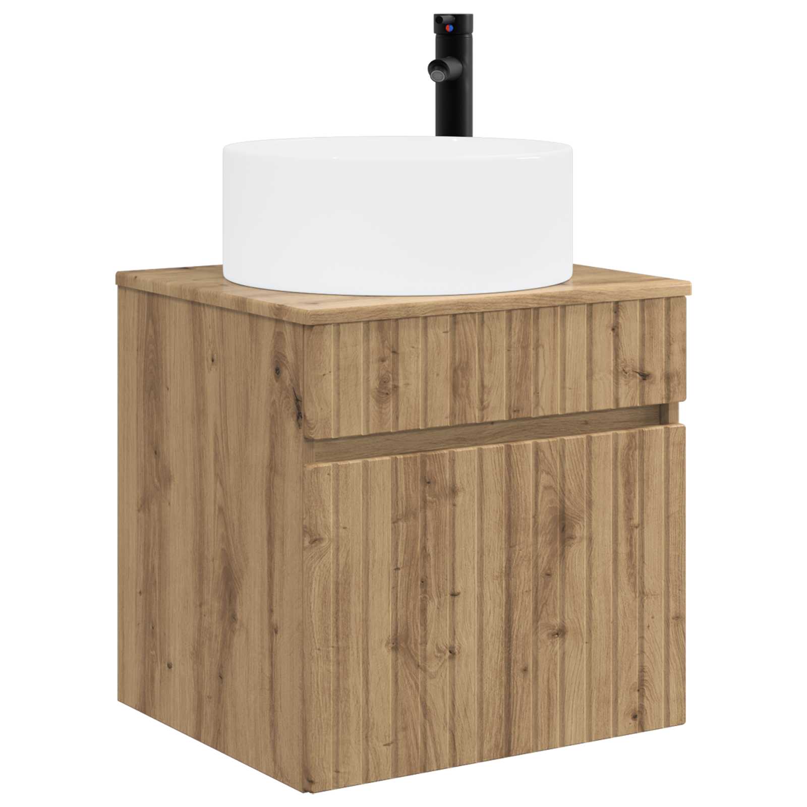 Wandmontierte Waschbecken-Vanität Artisan-Eiche