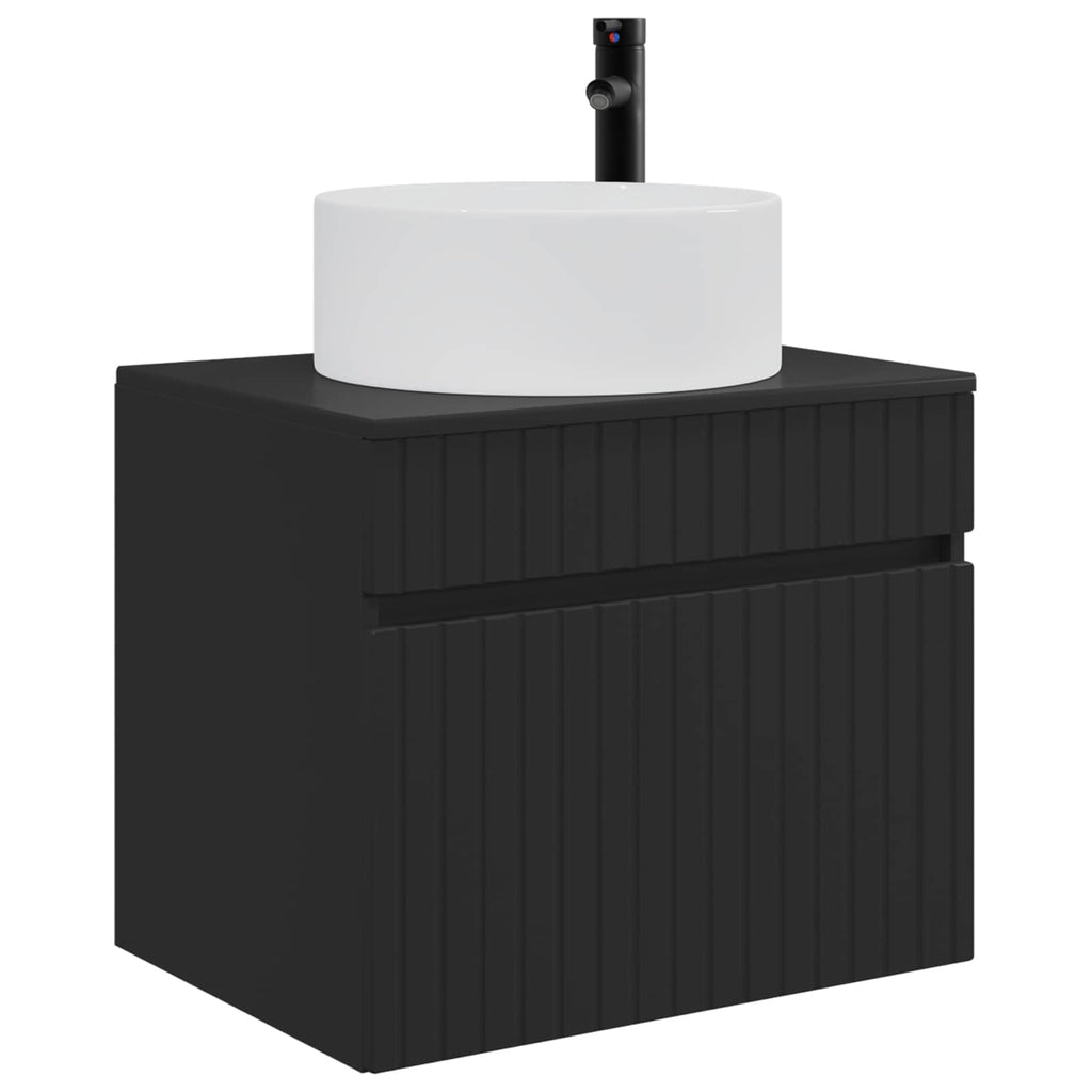 Wandmontierter Badezimmerschrank Schwarz 59 x 44,5 x 50 cm