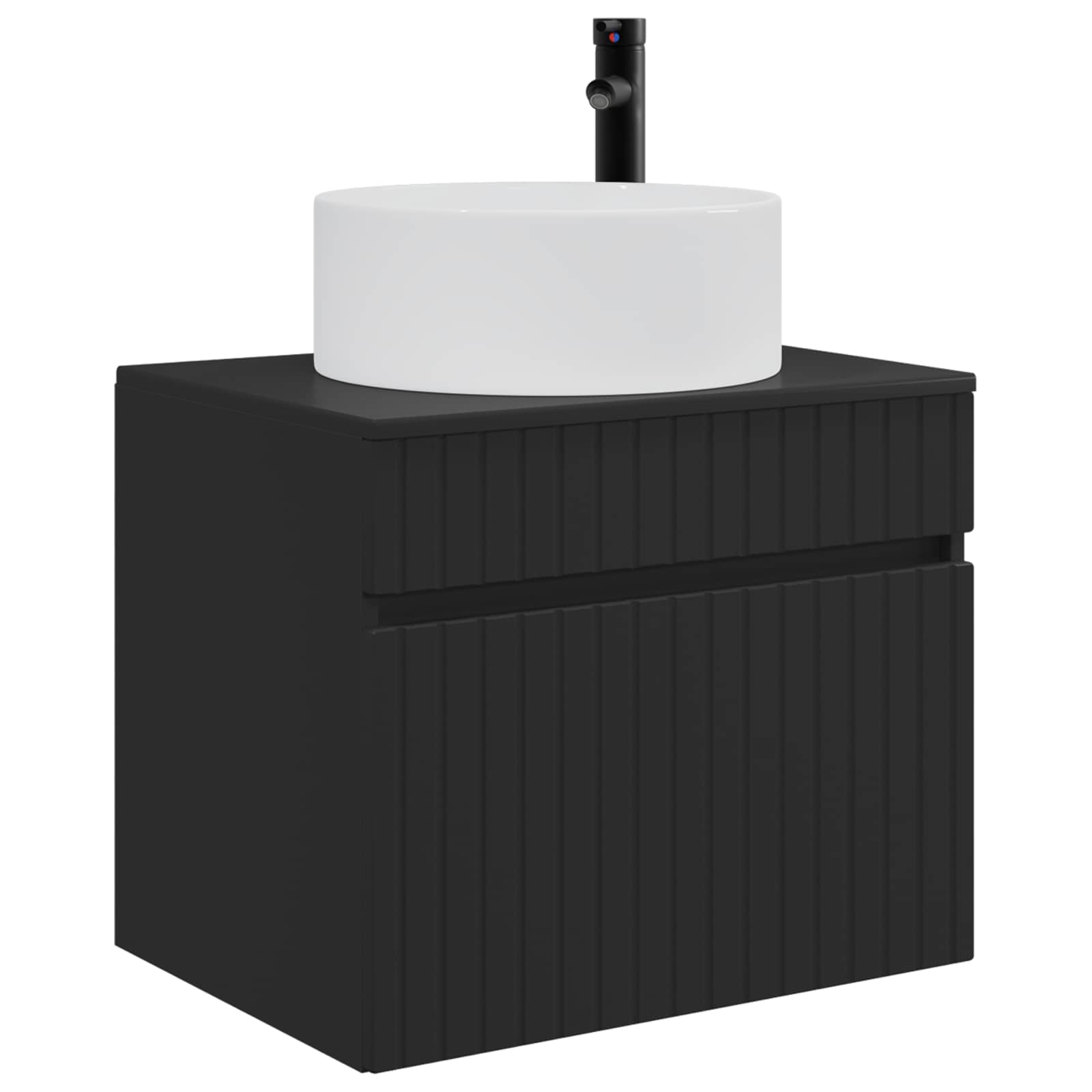 Wandmontierter Badezimmerschrank Schwarz 59 x 44,5 x 50 cm