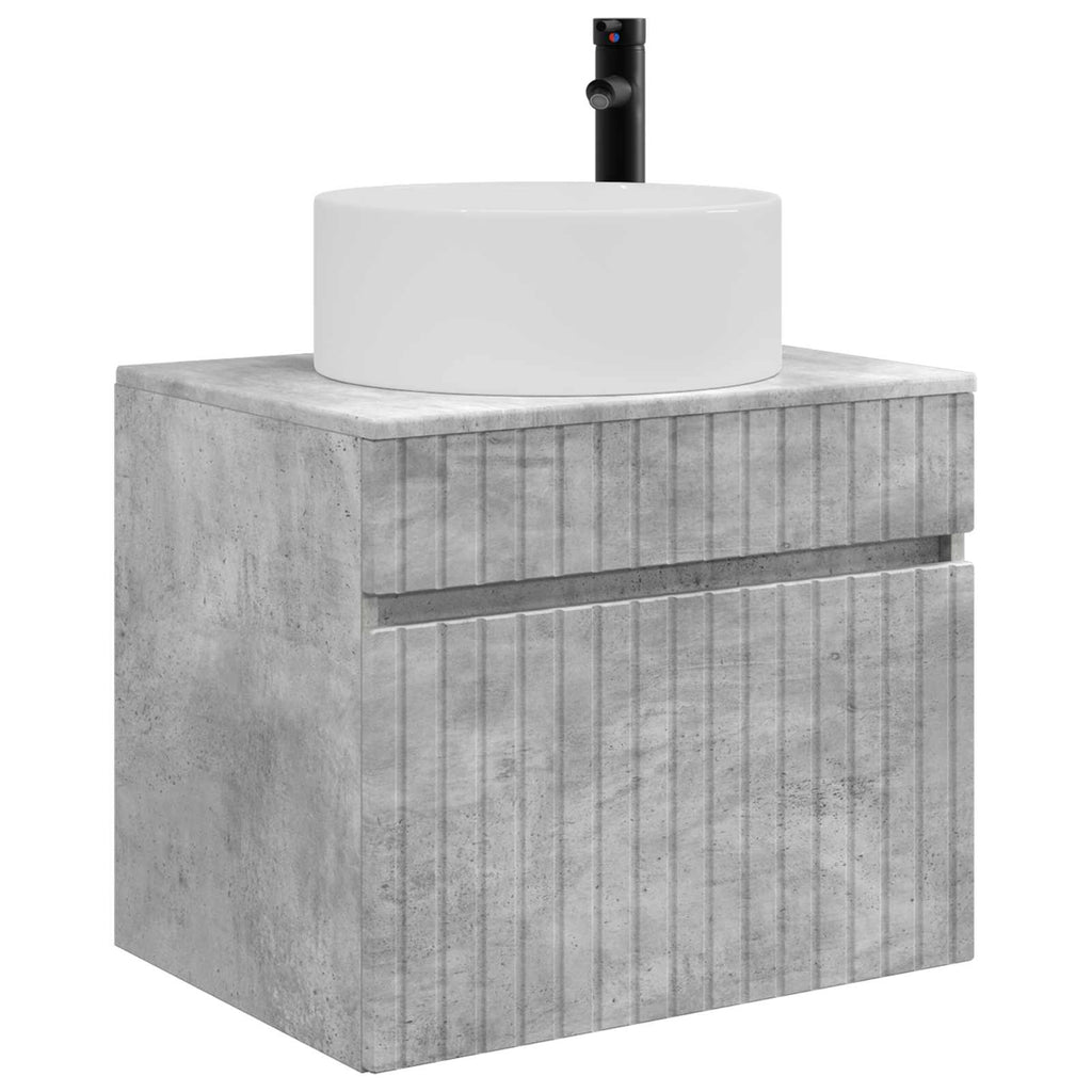 Wandmontierter Badezimmerschrank Betongrau 59 x 44,5 x 50 cm