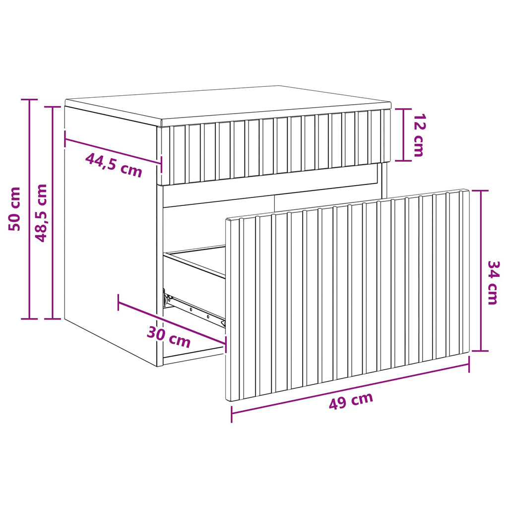 Wandmontierter Badezimmerschrank Geräucherte Eiche